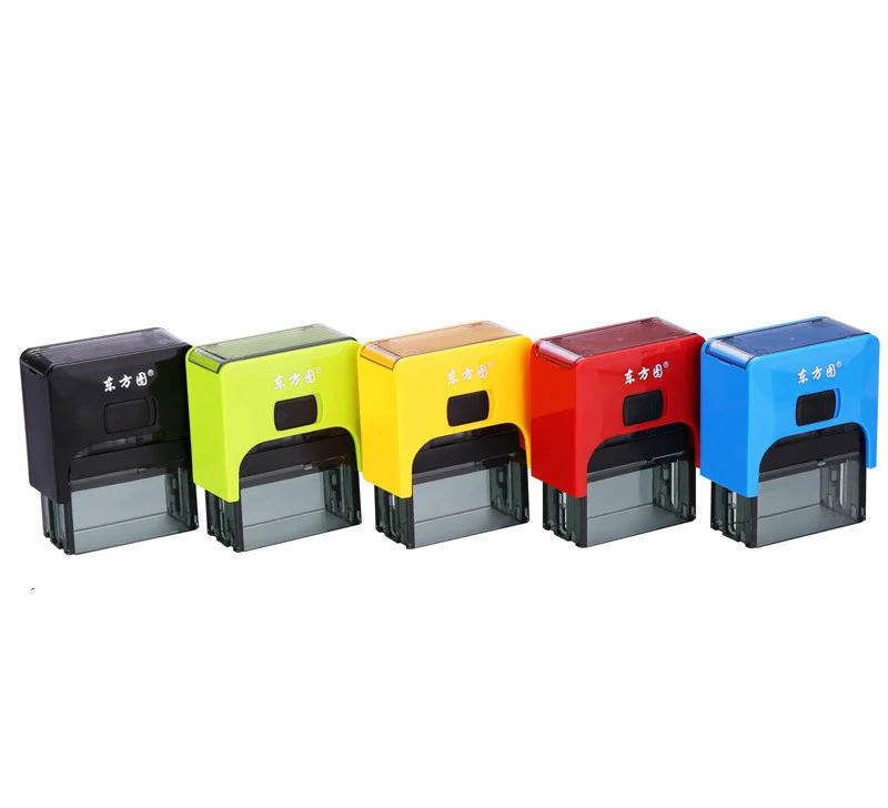 DIY Self-Inking Stamp Holder - 38x14mm Customizable Office Stamps with 5 Ink…