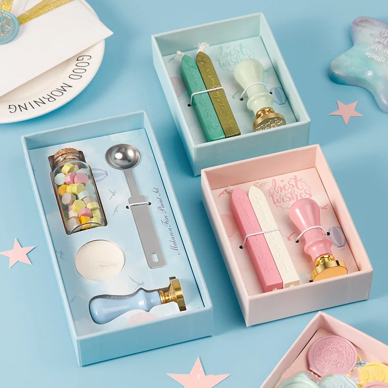 Macaron Color Wax Seal Stick Set – Gift Box Wax Seal Kit for Wedding Invitations