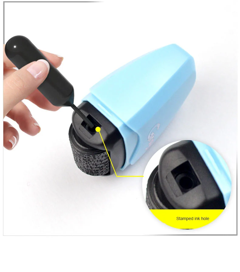 Custom 5-Color Security Roller Stamp – Multi-Color ID Protection Stamp