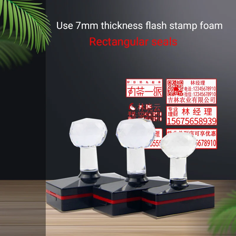 HB Series Transparent Crystal Handle Flash Stamp – Pre-Inked Rubber Office Stamp