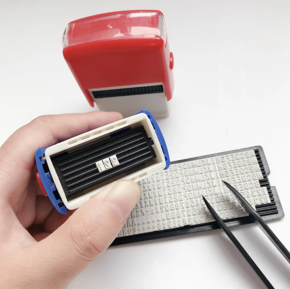 DIY Self-Inking Rubber Stamp Kit - Custom Expiry Date & Alphabet Stamps…