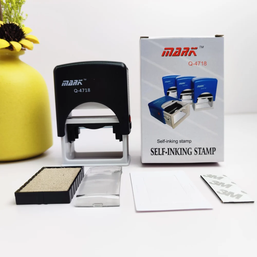 Custom 50x30mm Self-Inking Stamp for - Logo Office Stamp