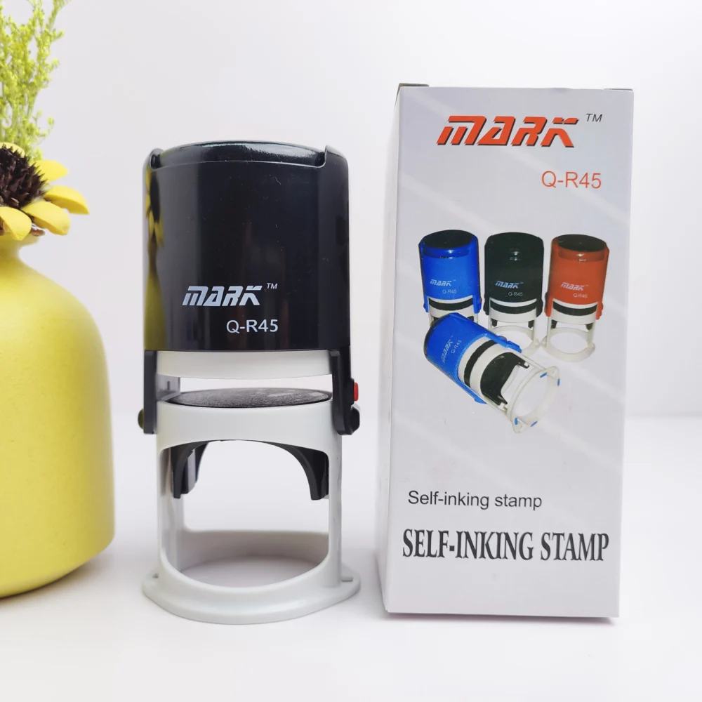 Custom 45mm Round Self-Inking Dater Stamp - Laser Engraved Rubber Stamp