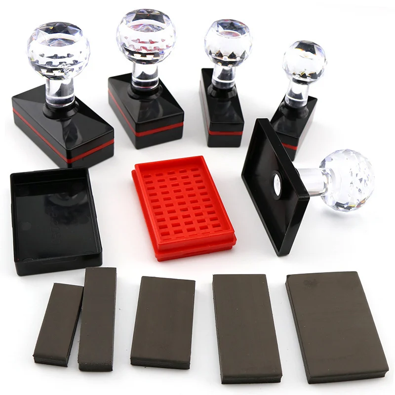 HB Pre-Inked Crystal Handle Stamp – 7mm Foam Ink Pad