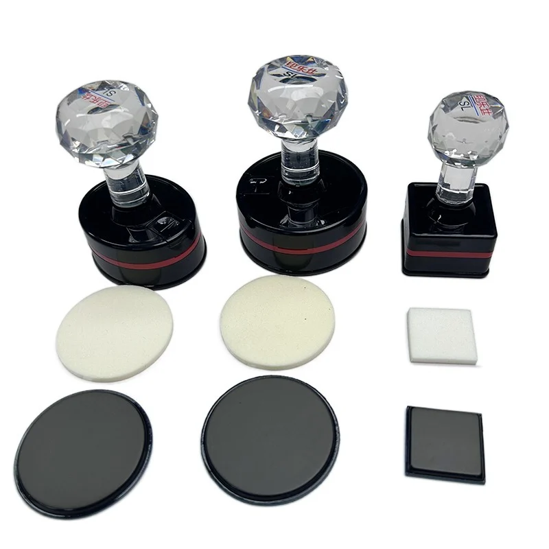 Custom Logo Photopolymer Stamp Kit – Crystal Handle Multi-Shape Flash Seals