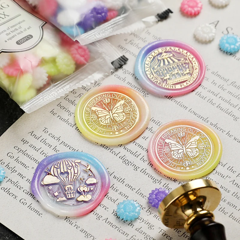 Sunflower Pearlized Wax Beads – 96-Color Sealing Pellets – Custom Logo Wax Seals