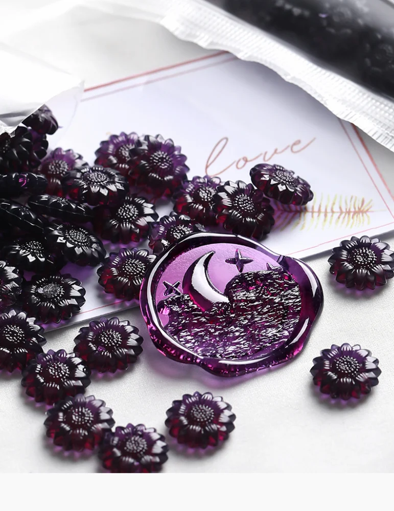 Bulk Transparent Sunflower Wax Beads – 100pcs/Bag Sealing Supplies – Custom Logo