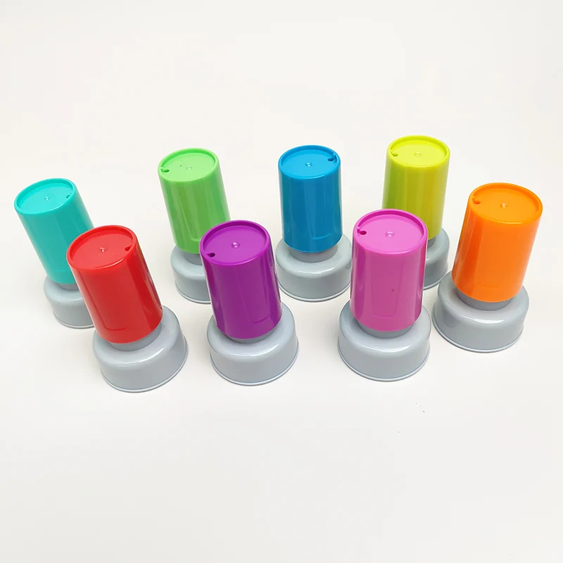 Checklist Round Stamp Set - Pastel Double Foam Flash Stamps for Teachers