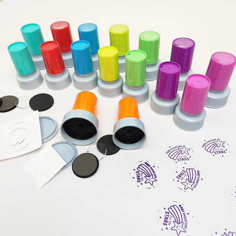 Checklist Round Stamp Double Foam Flash Teaching Stamp Pastel