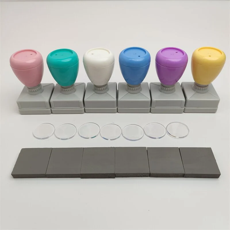 HA-Square 3030 Pastel Flash Stamp - Pre-Inked 30×30mm Square Stamp with Handle