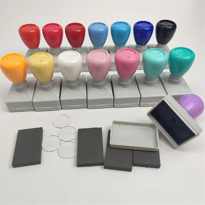 HA3252 Pastel Flash Stamp Set - 32×52mm Rectangle Teacher Stamp with Storage Case