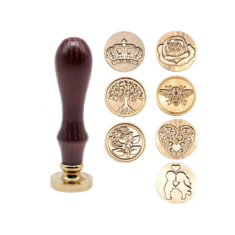 Custom Wax Seal Stamp for Wedding Invitations – Round 25mm Design