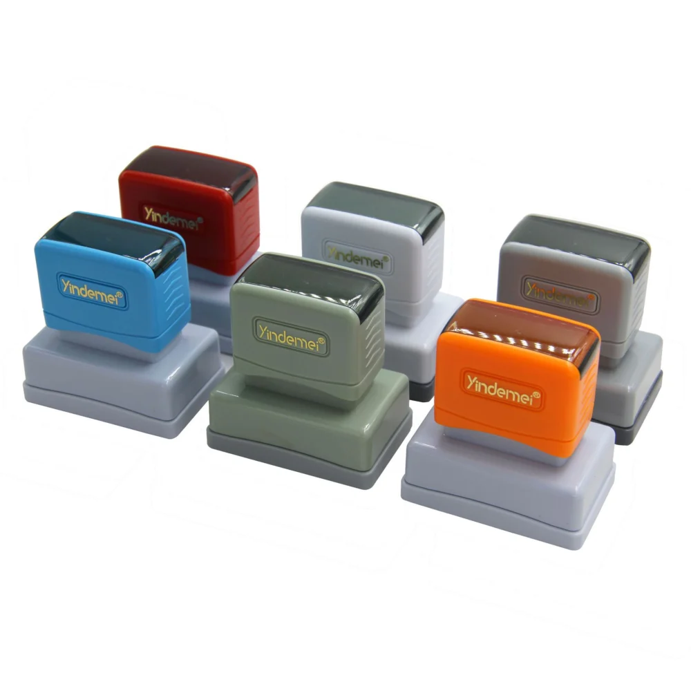 Rectangular Self-Inking Stamp Holder with Rubber Cushion - Flash…
