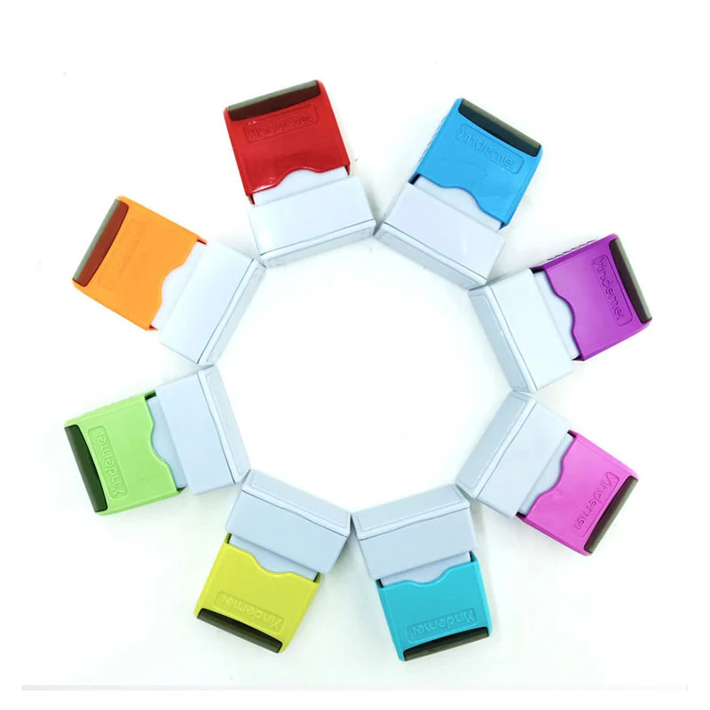 33x13mm Rectangular Multi-Color Stamp Holder with Rubber Pad for…