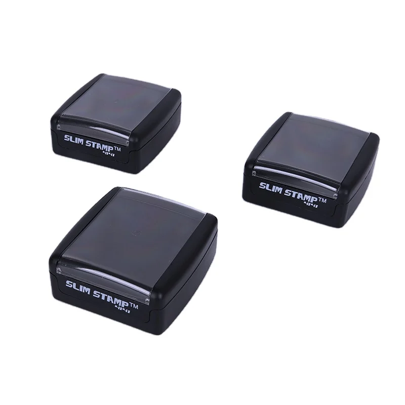 Slim Black Rectangle Office Stamps – Custom Photopolymer Seals