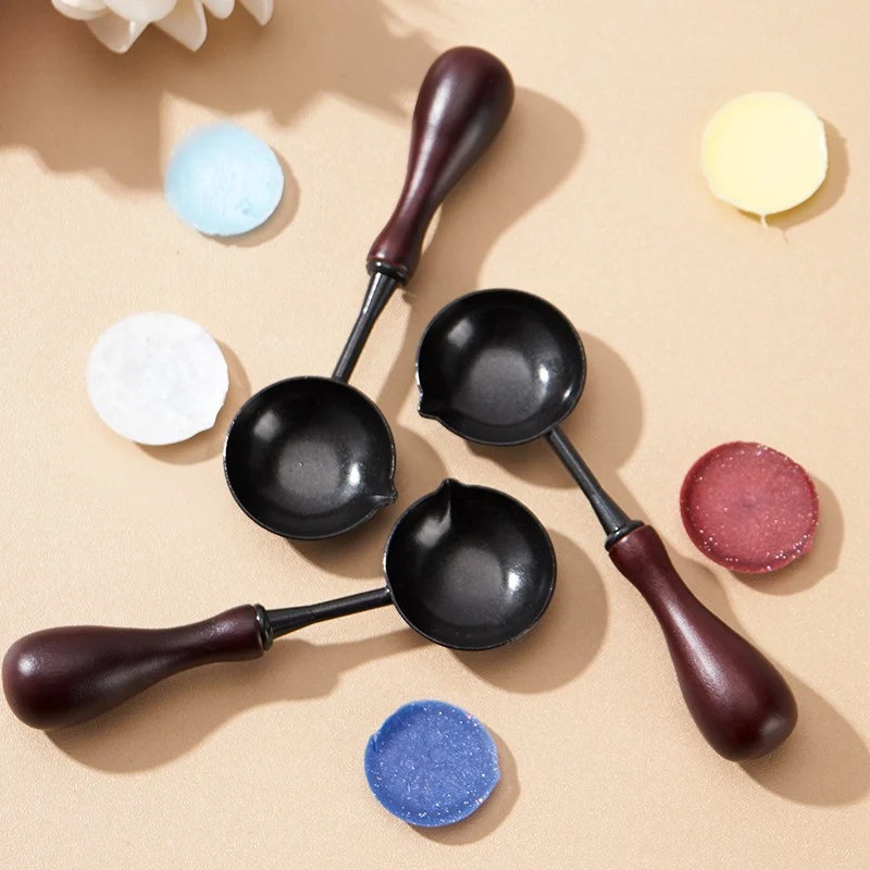 Custom Wax Seal Melting Spoon - Wooden Handle Non-Stick Wax Stamp Warmer for…