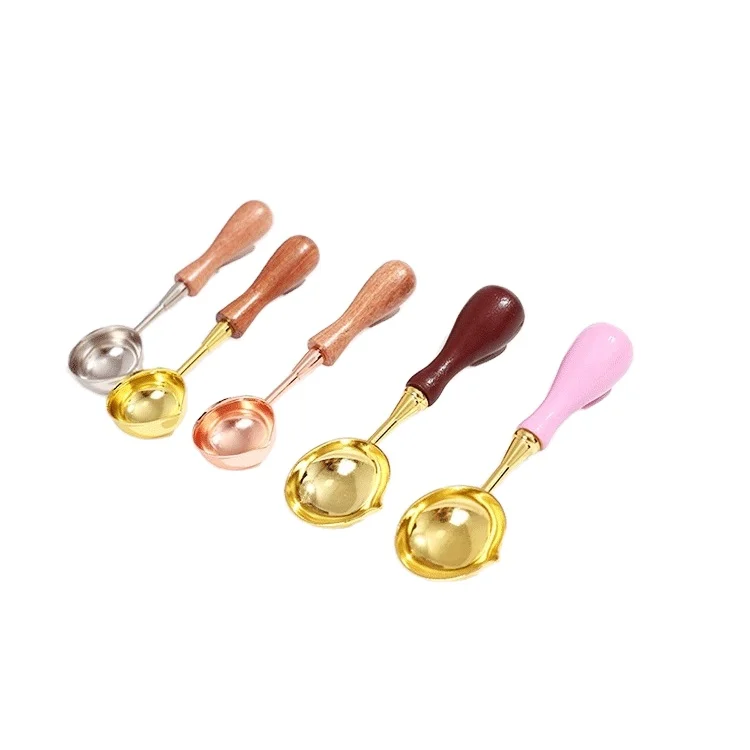 Wooden Handle Wax Seal Spoon - Non-Stick Wax Melting Tool for DIY Sealing & Crafts