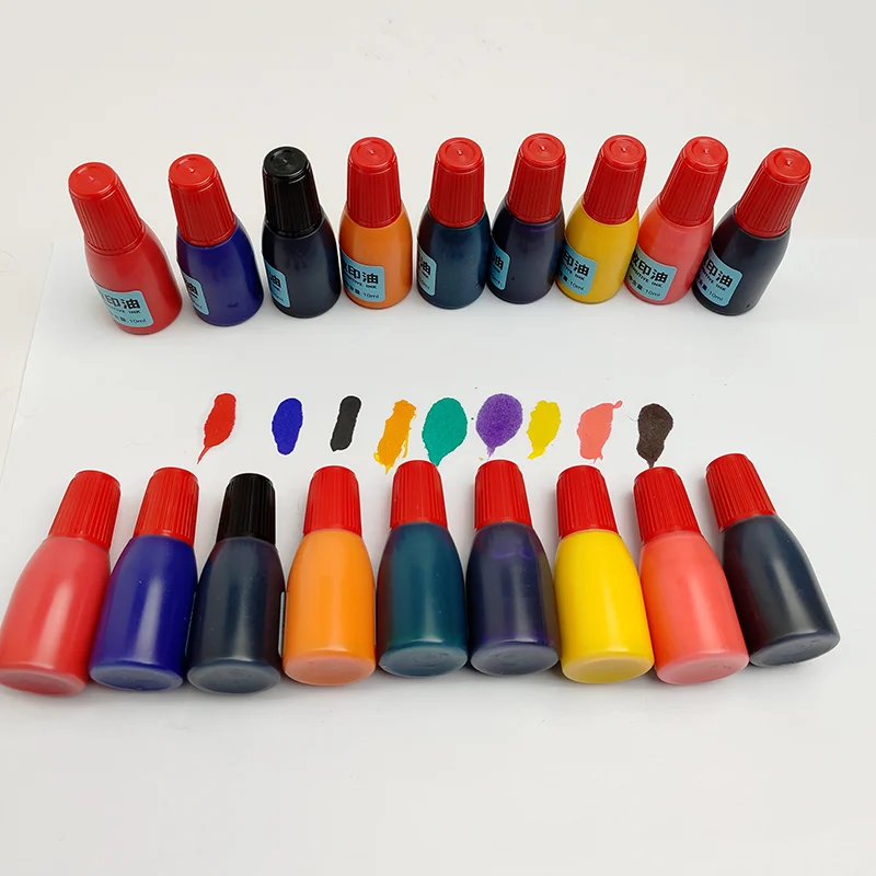 9-Color Flash Stamp Ink Refills - 10ml Self-Inking Stamp Ink Set with Glow…