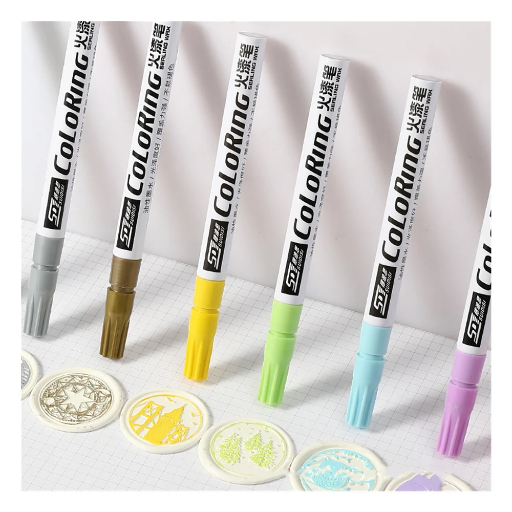13-Color Metallic Wax Seal Markers - Custom Logo Wax Stamp Crayons for…