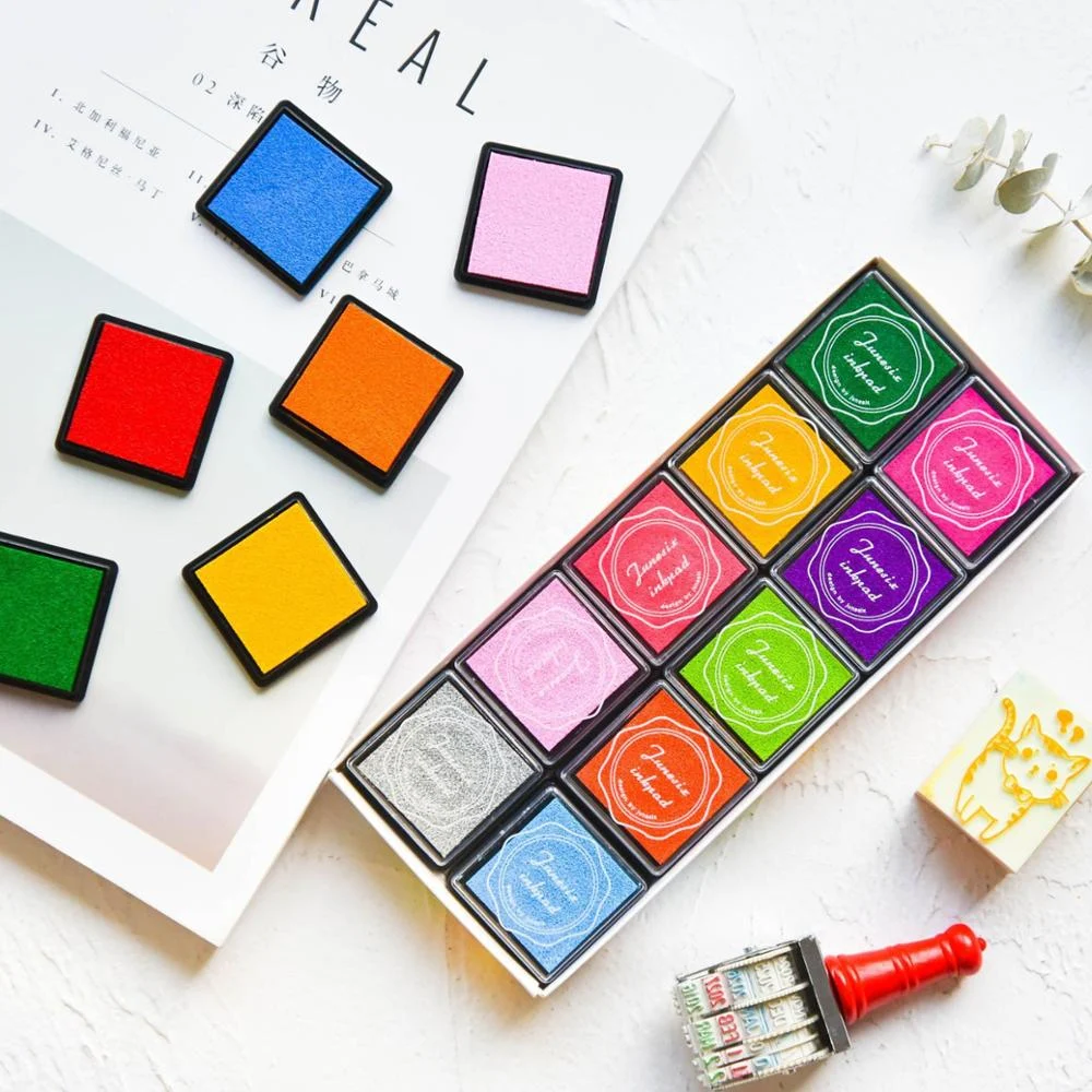 Custom Rainbow Ink Pad KJIP201106 - Non-Toxic Stamp Pad for Kids & Office Use