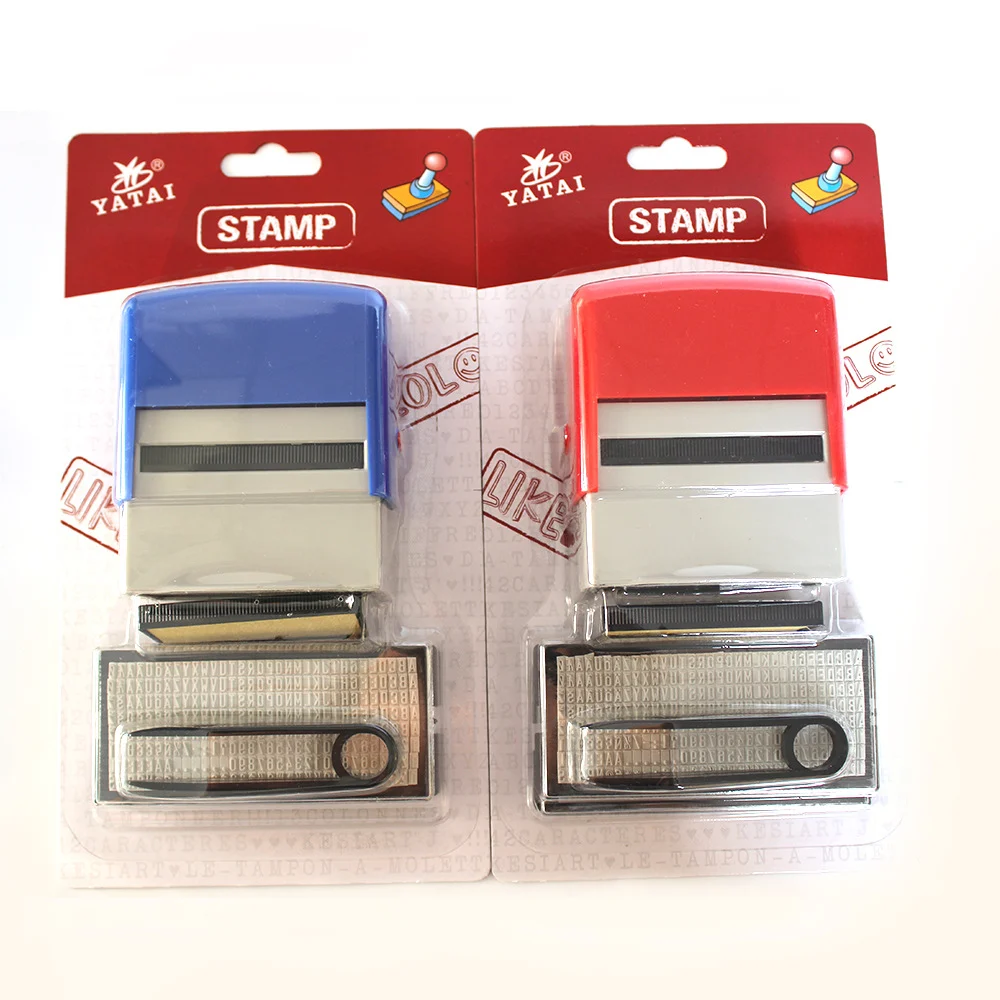 DIY Custom Self-Inking Rubber Stamp - Alphabet Number Date Stamp with Built-in Ink
