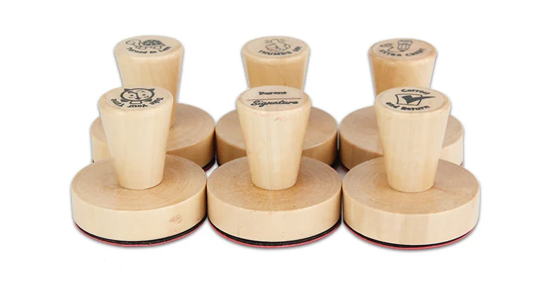 Custom Children's Wooden Stamp Set - Eco-Friendly Rubber Stamps for Kids…