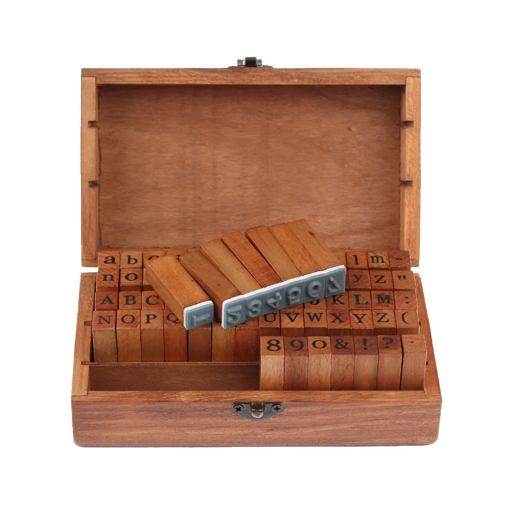 Custom Wooden Alphabet Stamps - Educational Number & Letter Stamps for Card Making