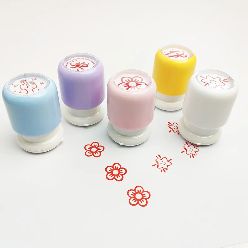 Pastel Color 30mm Flash Teacher Reward Stamp - Customizable Round Stamp…