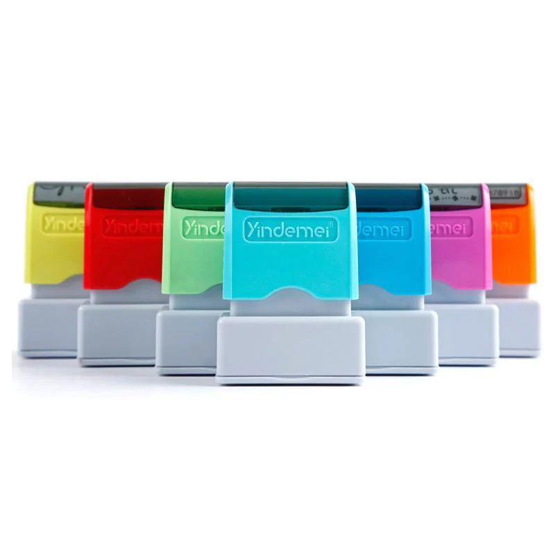 Custom Pre-Inked Flash Stamp - 30x10mm Auto-Inking Office Stamp with 8 Color…