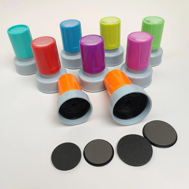 Custom Round Teacher Stamp - 25mm/30mm Pre-Inked Flash Stamp with Ergonomic…