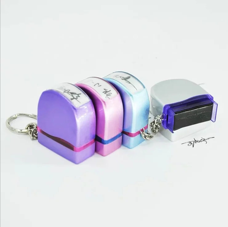Metallic-Finish Flash Stamp Set - Washable Ink Kids Stamp with Free Keychain