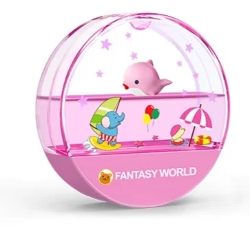 Floating Water World Circle Flash Stamp - Custom Name Stamp
