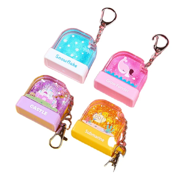 Multicolor Quick-Dry Flash Stamp Set - 33x13mm Keychain Stamp for Kids