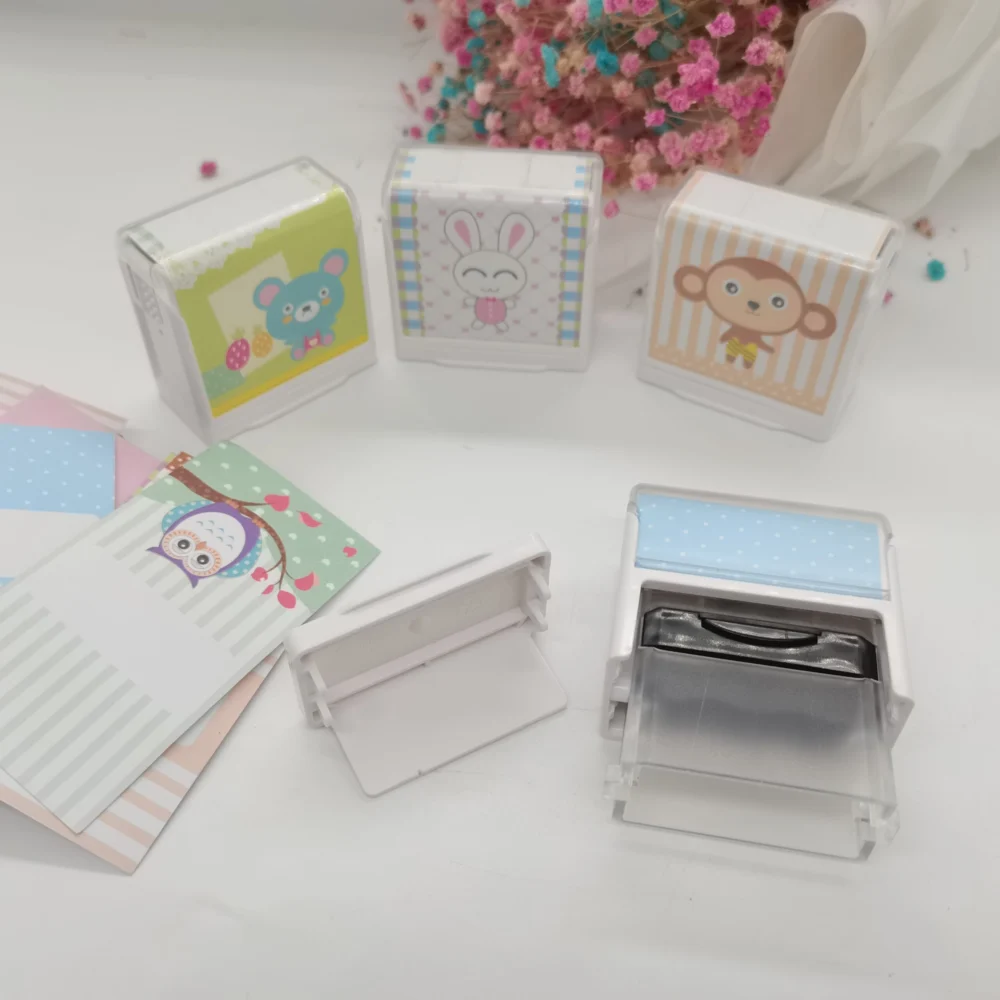 8-Color Flash Stamp Set - 13x33mm Custom Name Stamp for Kids