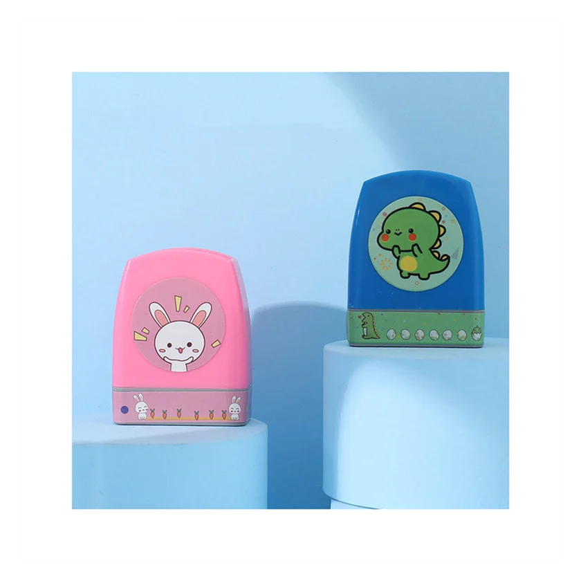 Pink & Blue Fabric Flash Stamp Set - 30x12mm Washable Name Stamp