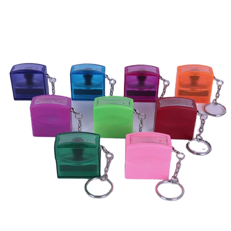 Colorful Keychain Flash Stamp Set - 13x32mm Custom Name Stamp