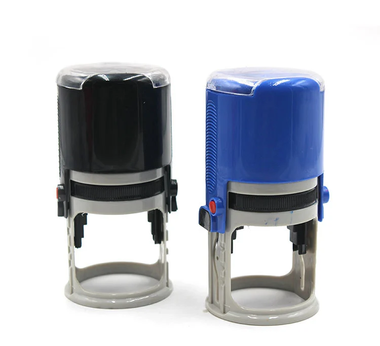 YT-743 Professional Self-Inking Stamp - 43mm Custom Office Stamp (Red/Blue/Black)