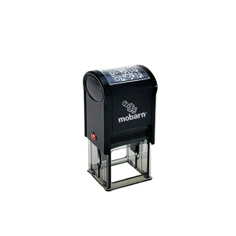 S-2525C Professional Square Stamp – 25×25mm Self-Inking – Protective Bottom Case