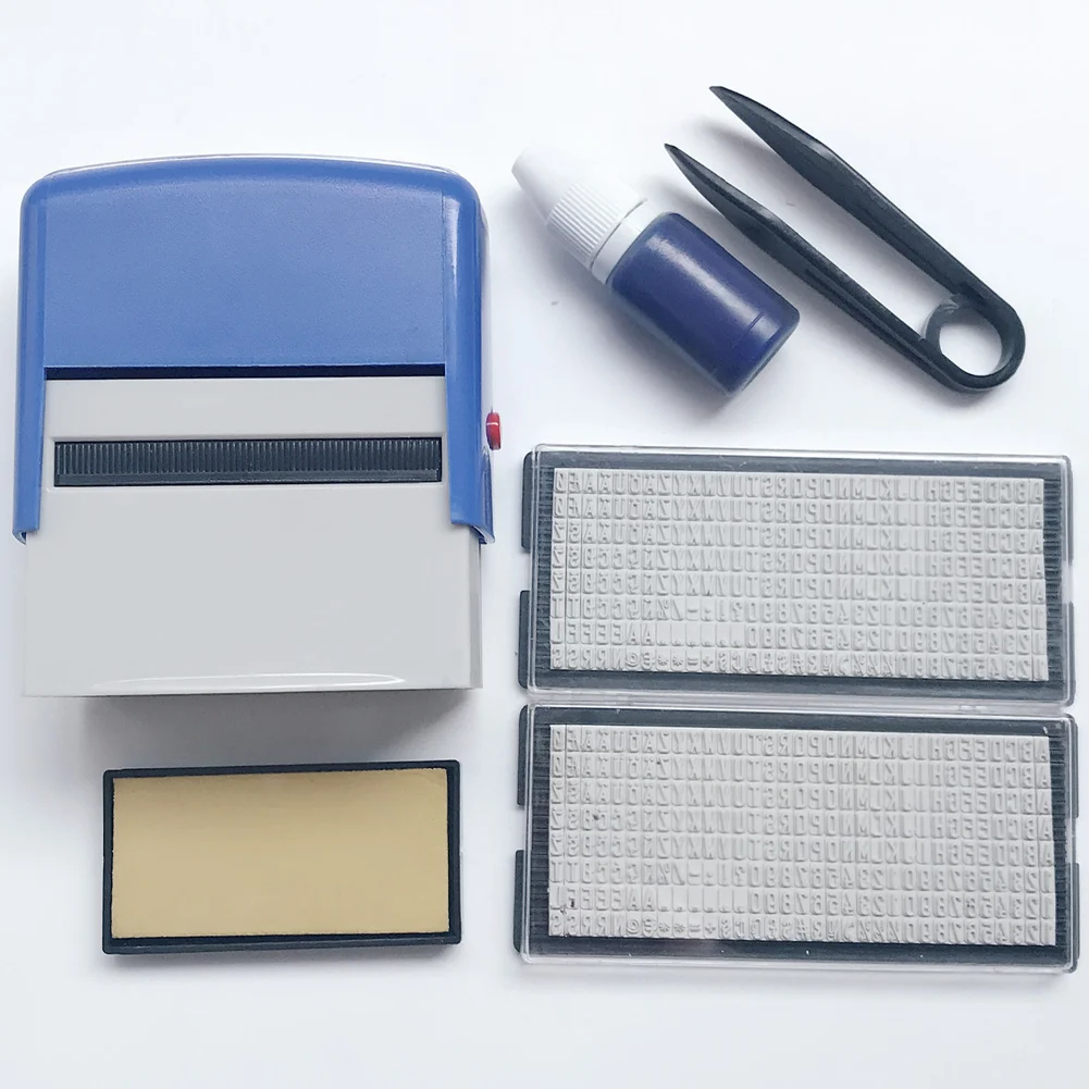 Z480 Professional Self-Inking Stamp - Custom 23×59mm Office Stamp (Red/Blue/Black)