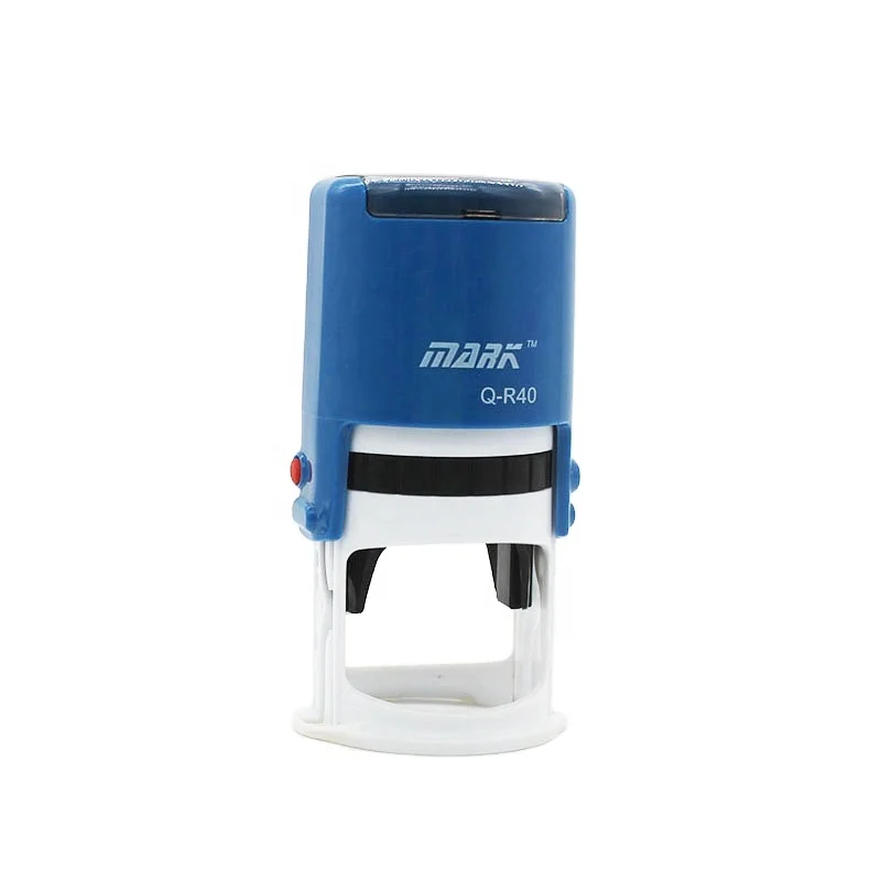 KJQ40 Professional Self-Inking Stamp - 40mm Round Rubber Seal with Blue Handle…