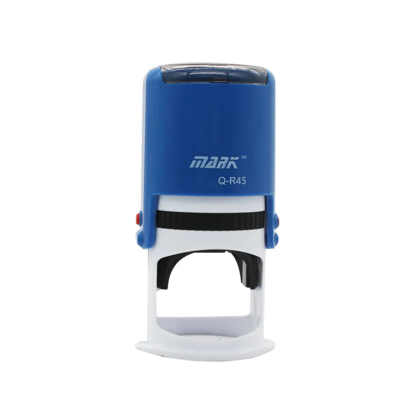 KJQ45 Self-Inking Stamp - 45mm Round Rubber Seal with Flip Mechanism