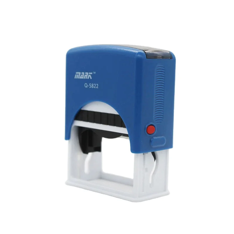 KJQ5822 Professional Self-Inking Stamp - 58×22mm Blue Handle Rubber Seal…