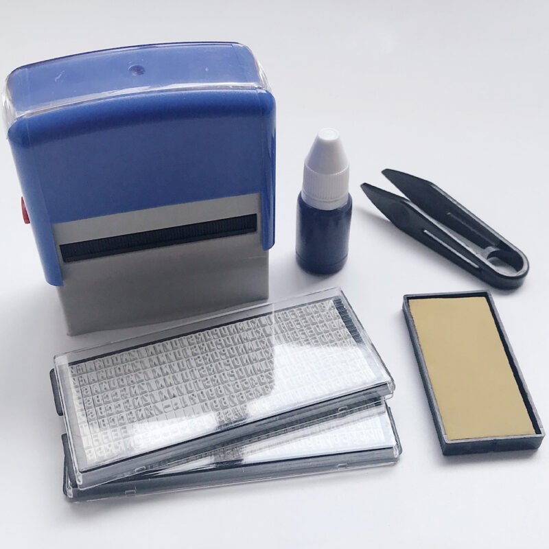 K072 Multi-Color Date/Letter Self-Inking Stamp - Plastic Office Stamps with 3 Ink Colors & Custom Sizes (14x38/18x47/23x59mm)