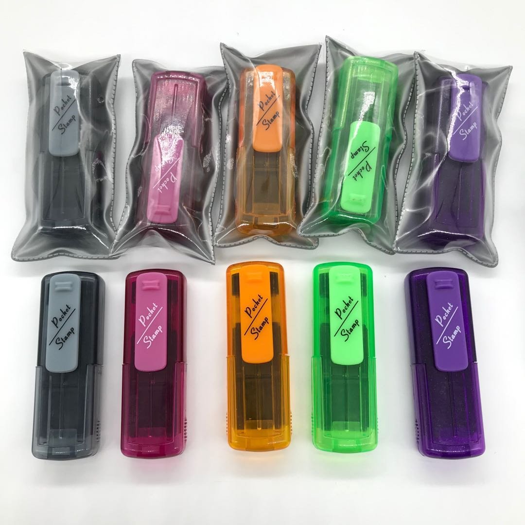 Custom Pocket Self-Inking Stamp - Lightweight Compact Design, Fast-Drying Ink, Eco-Friendly Plastic (38x14mm/47x18mm) for Office & Business - Image 5