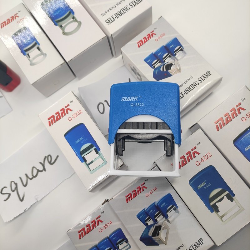 ABS Plastic Laser Engraved Self-Inking Stamp - Large Business Office Stamps, Multi-Shape Customization (Rectangle/Circle/Oval) - Image 3