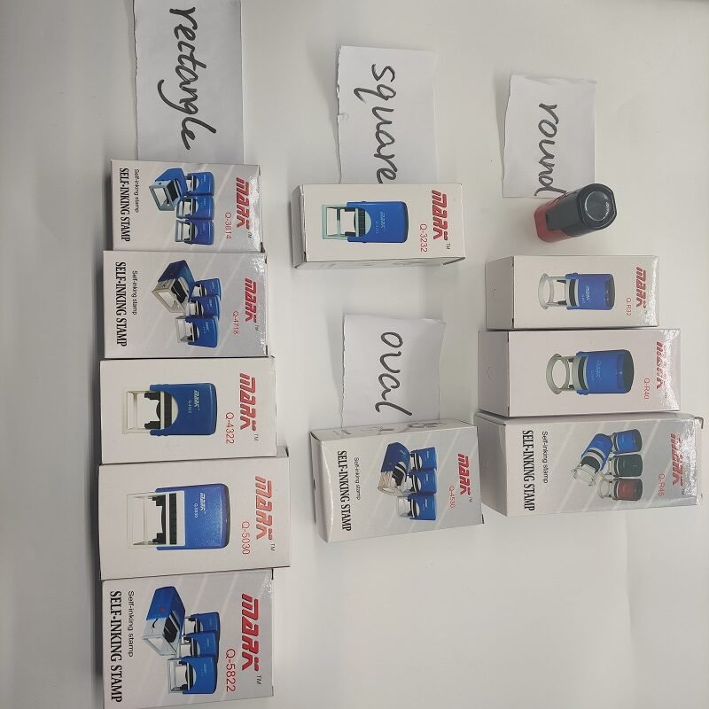 ABS Plastic Laser Engraved Self-Inking Stamp - Large Business Office Stamps, Multi-Shape Customization (Rectangle/Circle/Oval) - Image 4