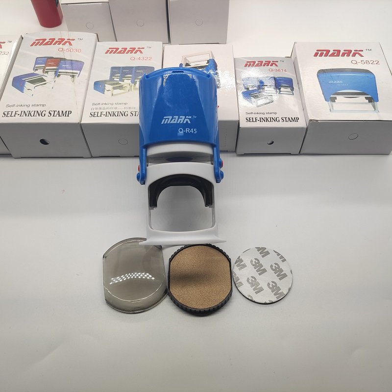 ABS Plastic Laser Engraved Self-Inking Stamp - Large Business Office Stamps, Multi-Shape Customization (Rectangle/Circle/Oval) - Image 5