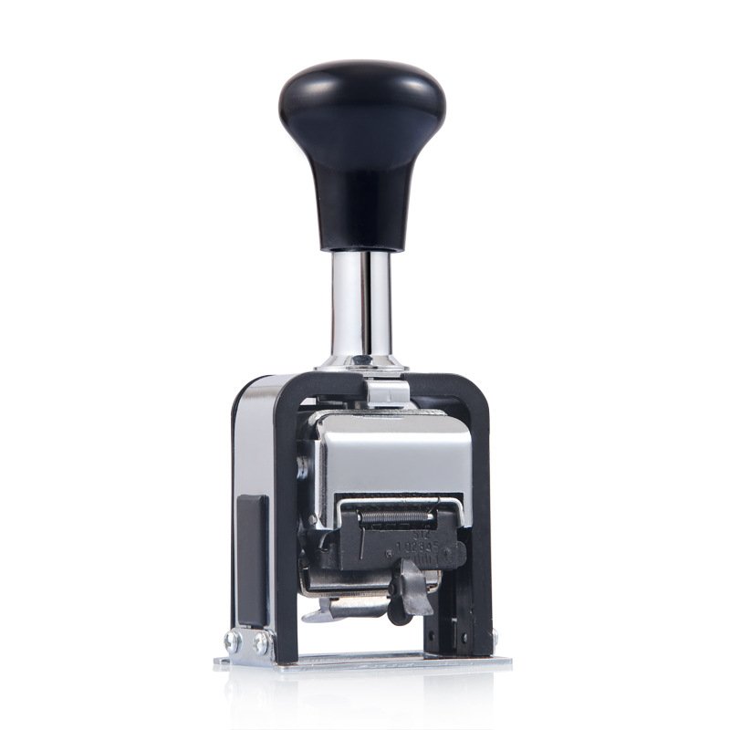 Mobarnstamp OEM 6-Digit Manual Handheld Date Numbering Stamp - Metal Digital Coding Machine for Office (MOQ 1 Pc)