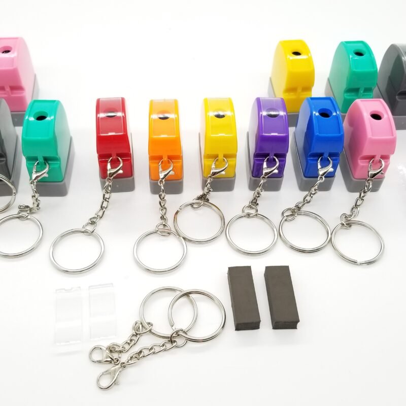 Colorful Glitter Stamp Keychain | Auto-Inking Stamp Holder HA 1027 | Custom Kids Toy Stamp