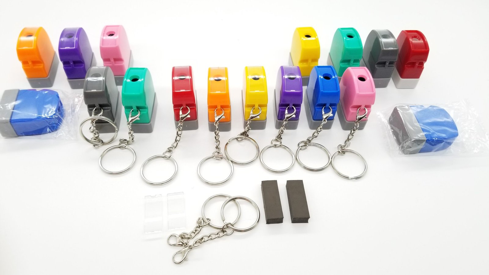 Colorful Glitter Stamp Keychain | Auto-Inking Stamp Holder HA 1027 | Custom Kids Toy Stamp